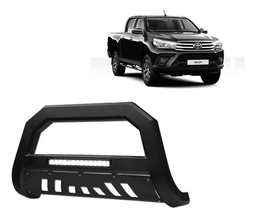 Defensa C/chapon Negro Y Led Toyota Hilux 2005 Al 2015