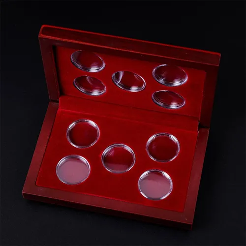 Coins Holder, Wooden Coins Storage Box For Collectible