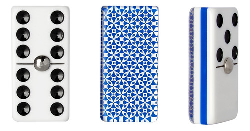 Domino Baraja Rombos Dorado / Domino Baraja Rombos Azul