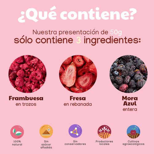 Fruvethy Mix Mezcla De Berries Frutos Rojos Liofilizados 50g