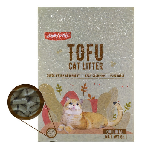 Sanitario Ecológico Gato Tofu Original 6 Lt / Mundo Mascota 