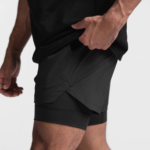 Pantalones Cortos Deportivos Transpirables De Doble Capa Gim