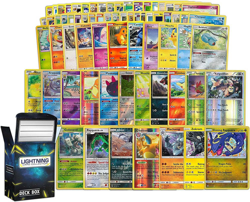 50 Figuritas Pokemón Caja Pack Lightning Card Collection 