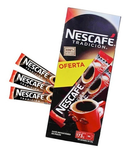 Cafe Nescafe Stick Sachet Caja 96 Unidades 1.8 Grs C/u Café