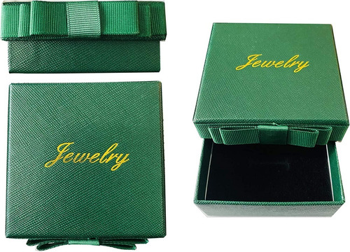 Imagen 3 de 6 de Una Caja De Regalo Para Joyas Color Verde 7x7cm