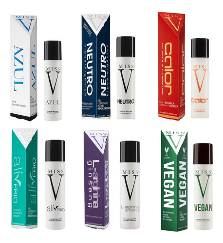 Combo Pack 6 Lubricantes Gel Intimo Lubricante Miss V 50ml 