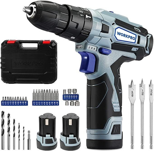 Workpro Kit De Taladro Inalámbrico De 12 V, 2 Velocidades,.