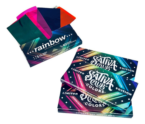 22 Papel Celulosa Colors 40h Sativa Club Rainbow Candyclub