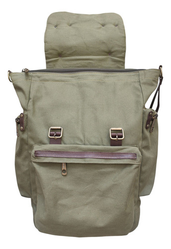 Mochila El Eternauta S R San Roman Fontana 25 L Lona Verde Musgo Liso