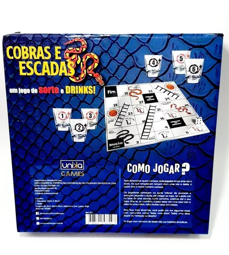 Jogo Cobras E Escadas Drinks 30x30cm