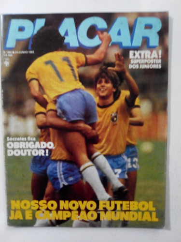 Revista Placar 683 Poster Brasil - Zico Sócrates Gremio 1983
