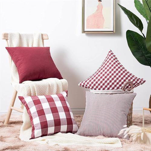  Alo Check Plaid Throw Pillow Covers 18x18 Pulgadas Lon...