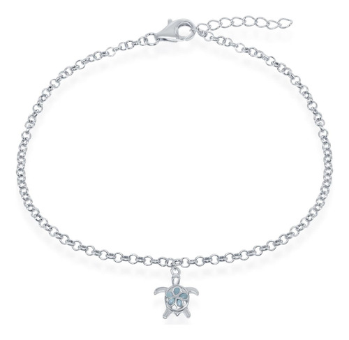 Beaux Bijoux Pulsera Tobillera Ajustable De Plata De Ley Con