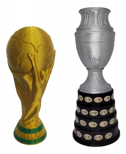 Pack Copa Del Mundo Fifa 10cm Y Copa America 15cm De Alto