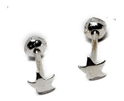 Aretes Estrella Mini 3 Mm Para Bebe Plata 925 Y Estuche G17