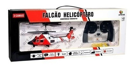 Helicóptero Controle Remoto Falcão 3 Canais Com Giroscópio