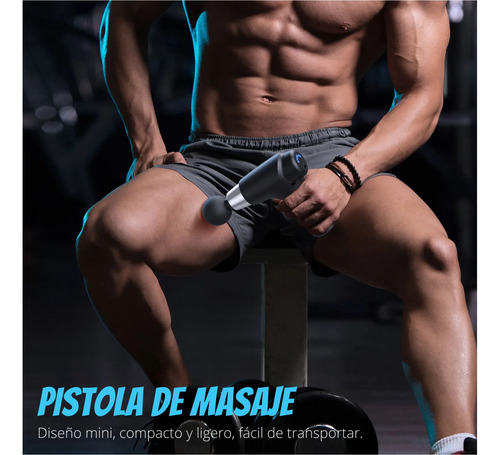Mini Pistola De Masaje Usb, Portátil, 5 Cabezas, 6 Velocidad