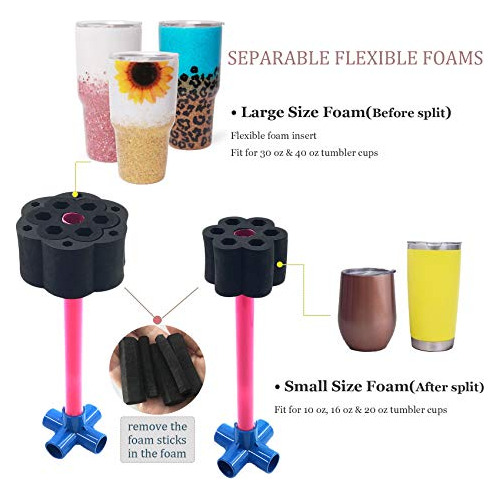 Kit De Espumas Flexibles Tornos De Vasos, Vasos Y Palos...