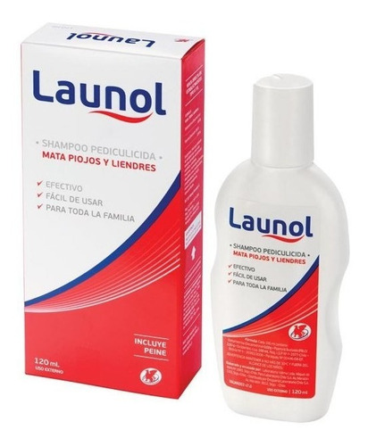 Launol Mata Piojos Y Liendres - Shampoo 120 Ml Incluye Peine