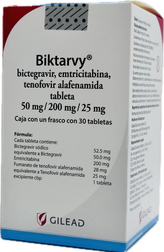 Medicamento Biktarvy 30 Tabletas Bictegravir, Emtricitabina,