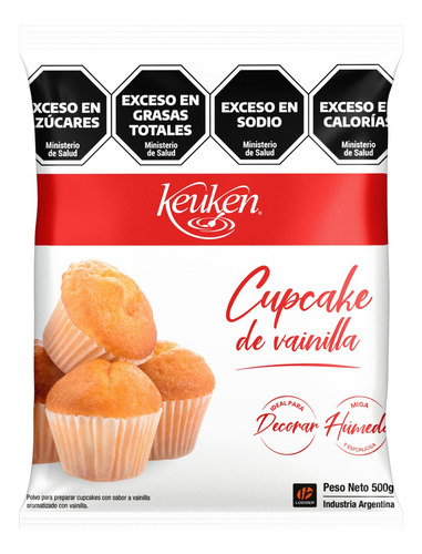 Premezcla Cupcakes Keuken Polvo Para Muffin Vainilla 500grs