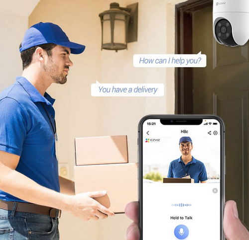 Camara Ezviz H8c 360 Exterior Wifi Sirena Luz + Memoria 32gb