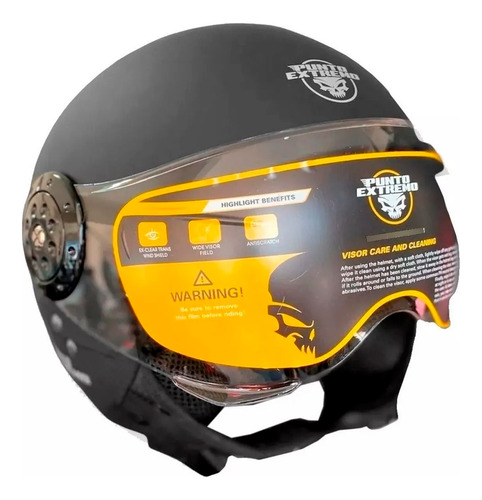 Casco Moto Abierto Punto Extremo Xr 611 Negro Mate Um