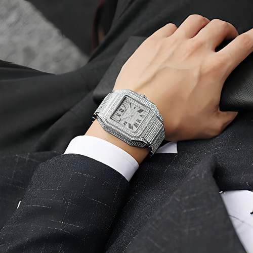 Gosasa Moda Hip Hop Reloj De Cristal Para Hombre Bling Bling
