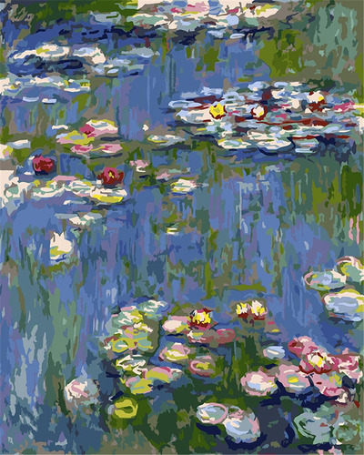 Meecaa Paint By Numbers Lotus Landscape Monet Kit Para Adult