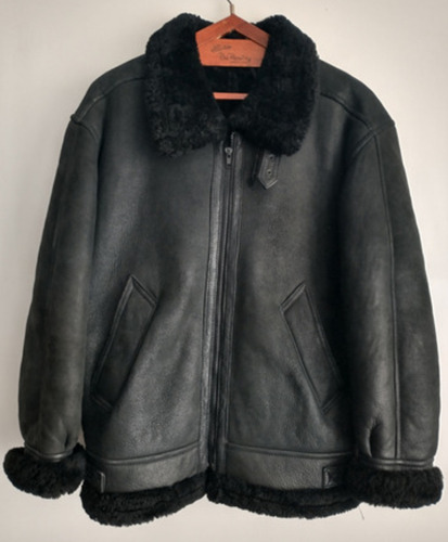 Campera Cuero Con Corderito Negra-talle S- Impecable 