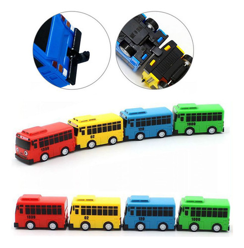 4 Unidades/conjunto De Brinquedos De Garagem The Little Bus