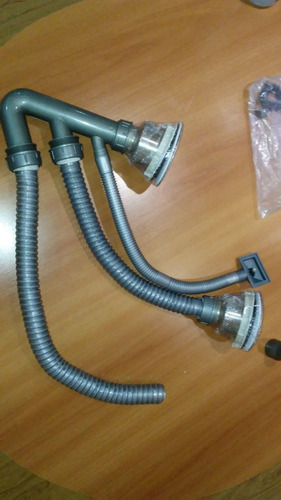 Pileta Doble De Embutir + Válvulas Vindex 80x46x19 Acra