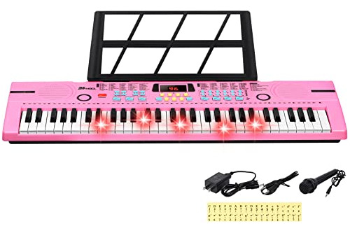 24hocl 61 Llaves Llaves De Teclado Piano Llaves Iluminadas,