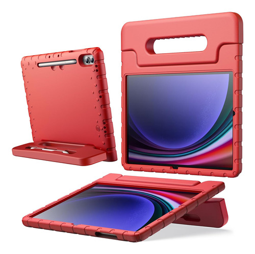 Funda Para Niños Para Galaxy Tab S9 Plus De 12.4 - Rojo