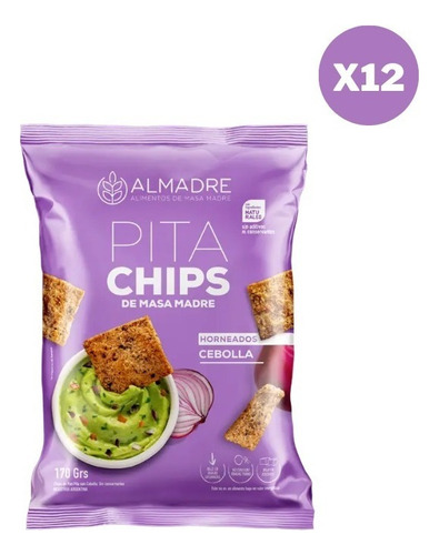 Pita Chips Almadre - Cebolla X 170g X 12 Unidades