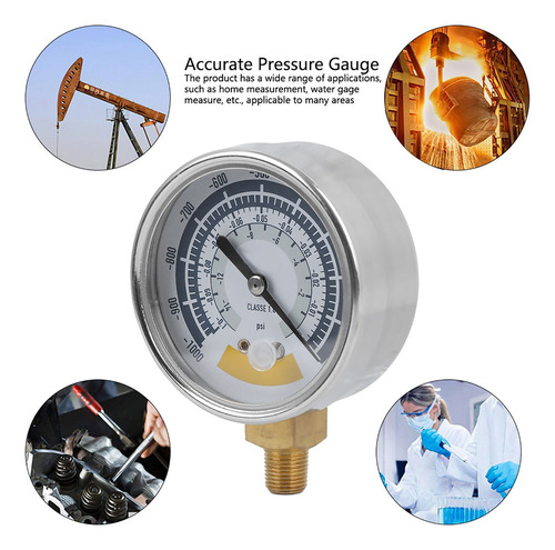 Z Manómetro Para Bomba De Vacío, Conector Npt De 0,14 Psi,