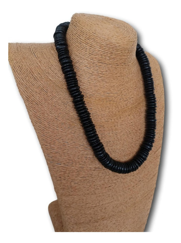 Imagem 2 de 4 de Colar Masculino Disco Coco Preto Fef. 1410