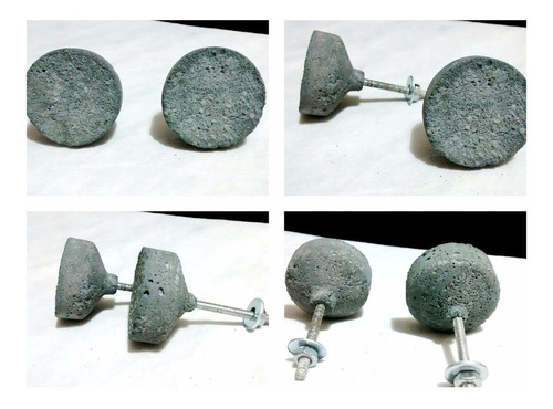 Imagen 2 de 6 de Tiradores Para Muebles Cajones Puertas Manijas Cemento X 6u