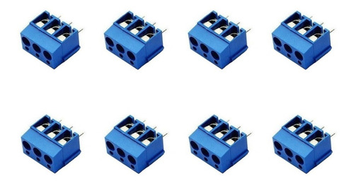 Bornera Azul De 3 Conectores X8 Unidades Emakers