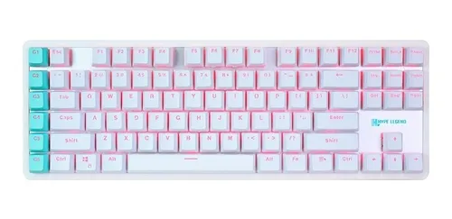 Teclado Mecánico Tkl, Hype Legend White Rebel L Brown Switch