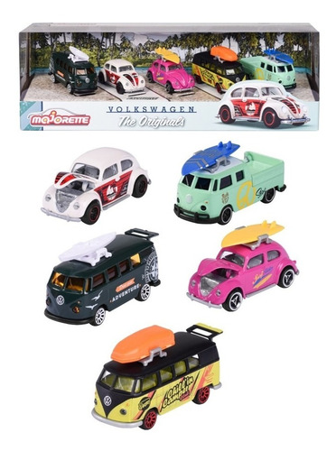 Pack Com  5 Pcs Serie Vw The Originals Majorette Cor Cores