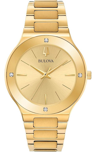 Bulova Reloj De Acento De Diamante Futuro Gold-tone Para Hom