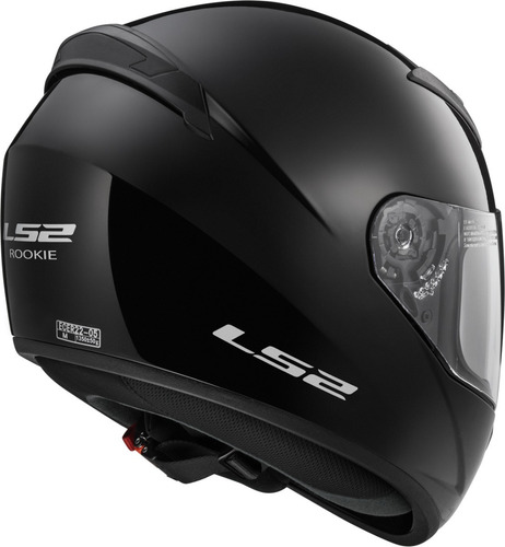 Imagen 4 de 7 de Casco Moto Integral Ls2 352 Rookie Negro Brillo