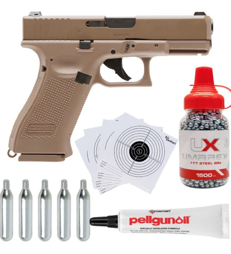 Glock 19x Gen 5 Coyote Co2 Pistola .177 Blowback Xtreme P