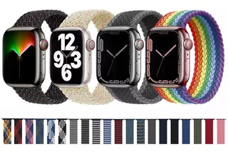 Pulseira Trançada Nylon Para Apple Watch 40mm 41mm 45mm 44mm