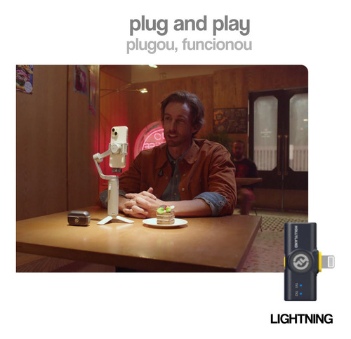 Microfone Sem Fio Para iPhone Hollyland Lark M2 Lightning