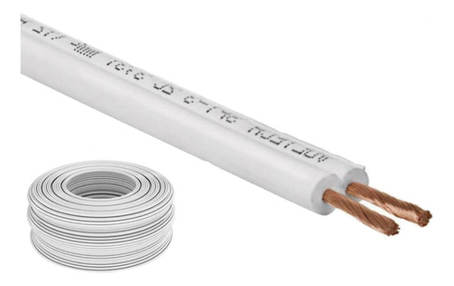 Cable Gemelo 2 X 2 Mm Rollo 100 Metros Color Blanco S.bel-la