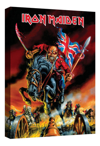 Cuadro Decorativo Canvas Moderno Iron Maiden Ilustracion Color Iron Maiden Ilustracion 2 Armazón Natural