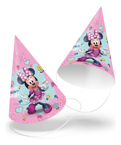 12 Gorritos Para Fiesta Minnie Mouse Min0m1