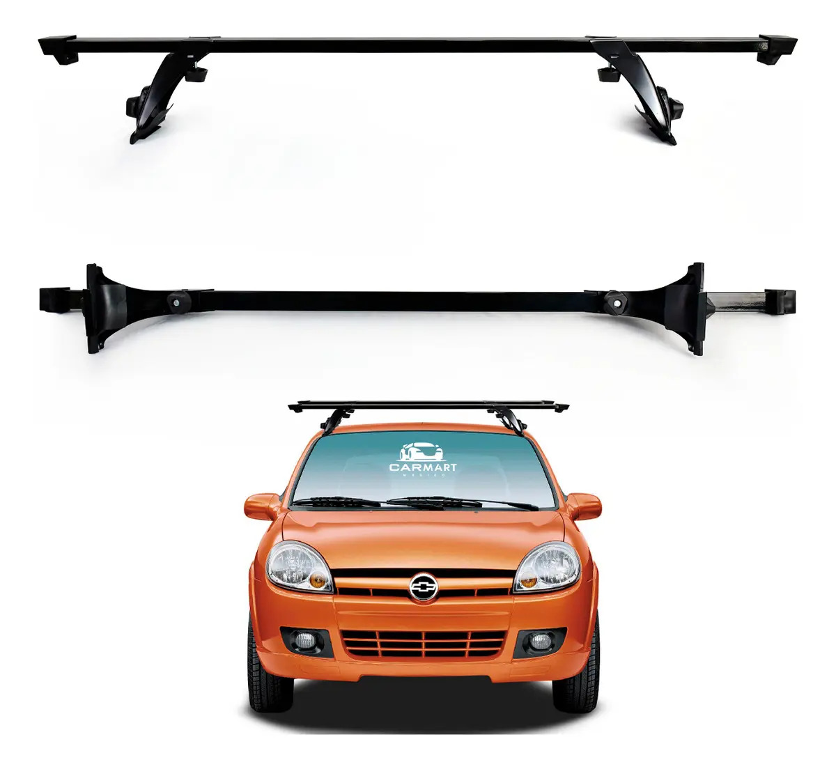 Par Barras Porta Equipaje Tubo Cuadrado Ajustable Chevy Color Negro